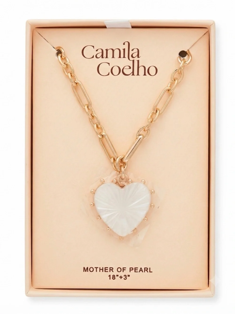 NWT ⚜️🤍⚜️ Camila Coelho Mother of Pearl Heart Pendant Necklace
